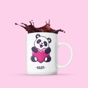 Panda mok met hartje