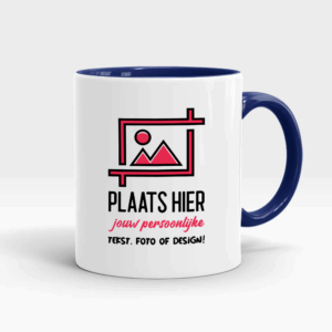 Bedrukte mok wit paars