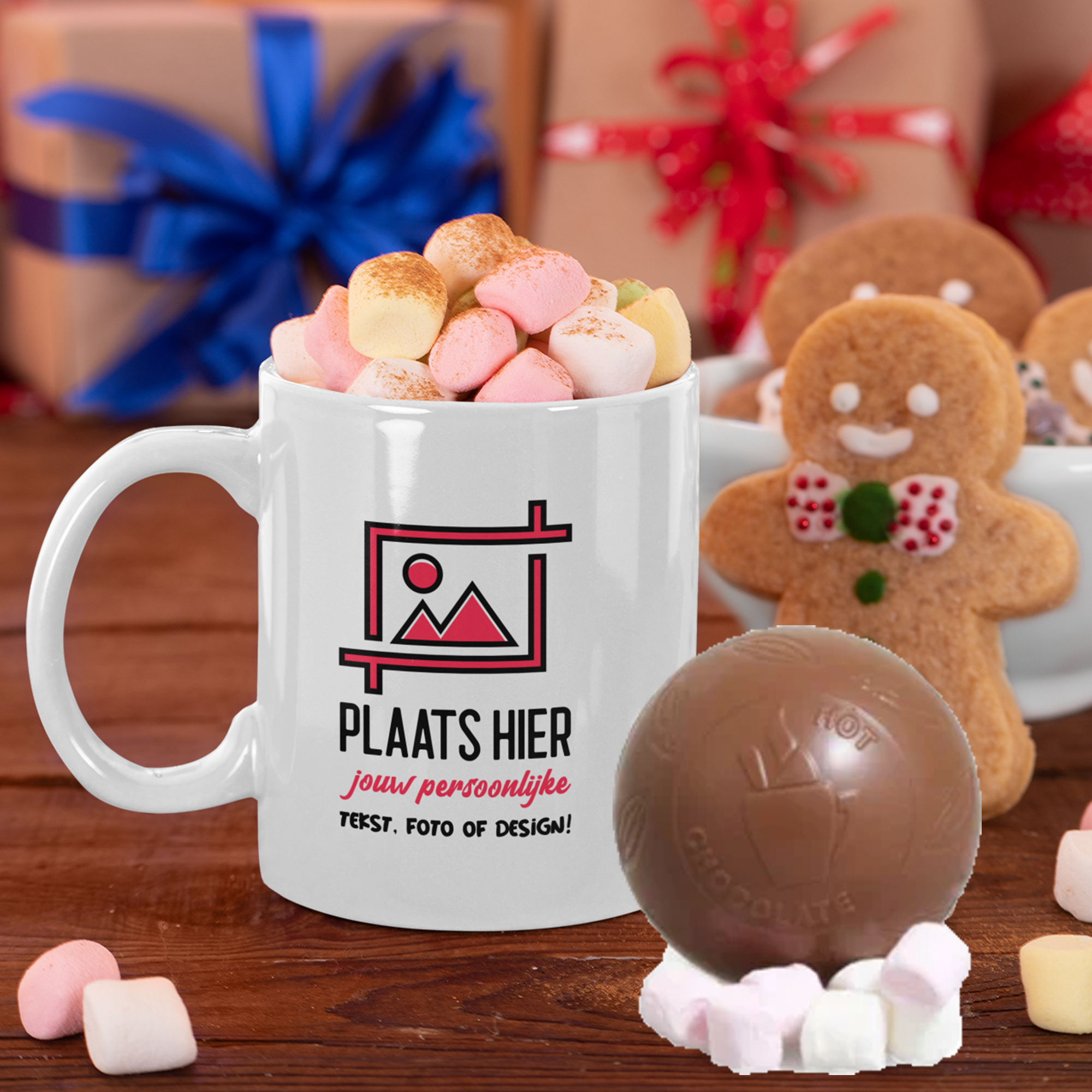 kerstmok met warme chocoladebol